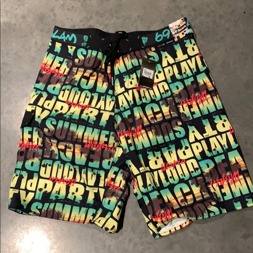 69 Slam Play Loud Board Shorts 34